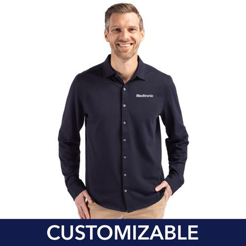 Men's Cutter & Buck Tri-Blend Button Down Shirt image thumbnail