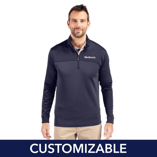 Men's Cutter & Buck Stretch Stripe 1/4-Zip image thumbnail