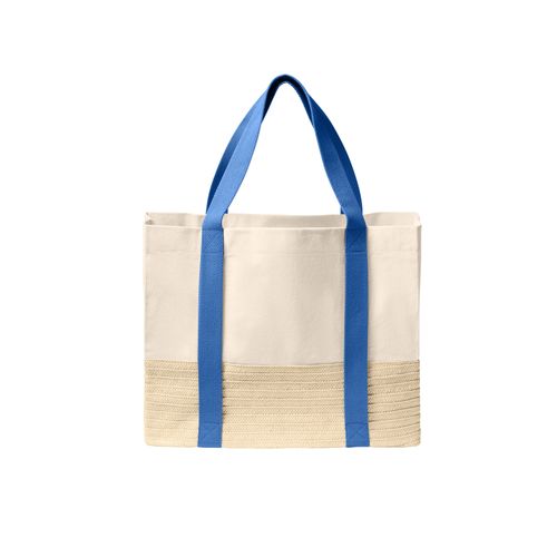Straw Bottom Canvas Tote image thumbnail