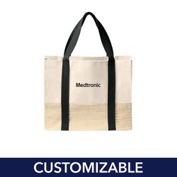 Image of Straw Bottom Canvas Tote