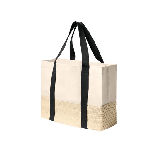 Straw Bottom Canvas Tote image thumbnail