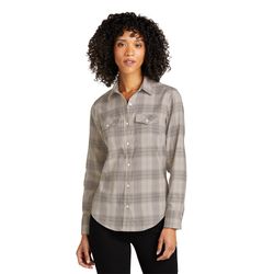 Image of Port Authority Ladies' Long-Sleeve Ombre Plaid Shirt