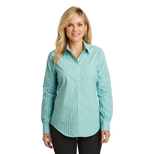 Port Authority Ladies' Long-Sleeve Gingham Easy-Care Shirt image thumbnail