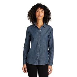 Image of Port Authority Ladies' Long-Sleeve Perfect Denim Shirt