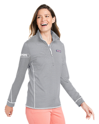 Image of Vineyard Vines Ladies' Microstripe Sankaty Half-Zip Pullover