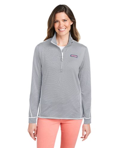 Vineyard Vines Ladies' Microstripe Sankaty Half-Zip Pullover image thumbnail