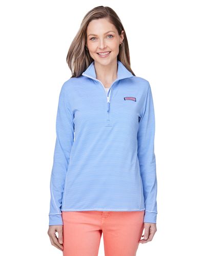 Vineyard Vines Ladies' Microstripe Sankaty Half-Zip Pullover image thumbnail