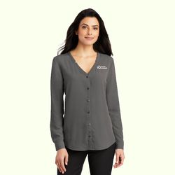 Image of Port Authority Ladies Long Sleeve Button-Front Blouse. LW700