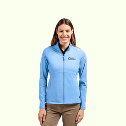 Image of Cutter & Buck Adapt Eco Knit Heather Recycled Womens Full Zip