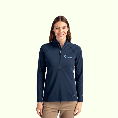 Cutter & Buck Adapt Eco Knit Stretch Recycled Ladies Quarter Zip Pullover  image thumbnail