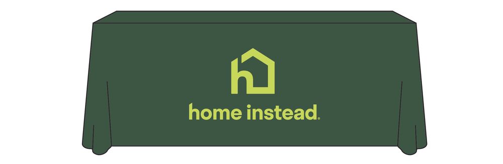 8' Table Cloth in Hunter Green with Logo on Front primary image