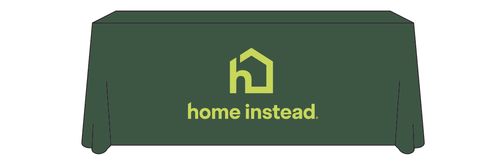 8' Table Cloth in Hunter Green with Logo on Front image thumbnail