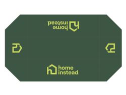 Image of 6' Table Cloth in Hunter Green with Logo on 4 Locations