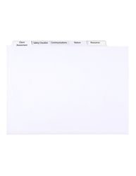 Image of Client Journal Tabs - 1 Set of 5 tabs - Black Imprint