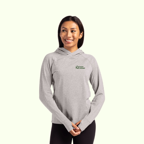 Cutter & Buck Adapt Knit Recycled Womens Heathered Hooded Pullover image thumbnail