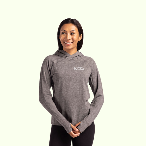 Cutter & Buck Adapt Knit Recycled Womens Heathered Hooded Pullover image thumbnail