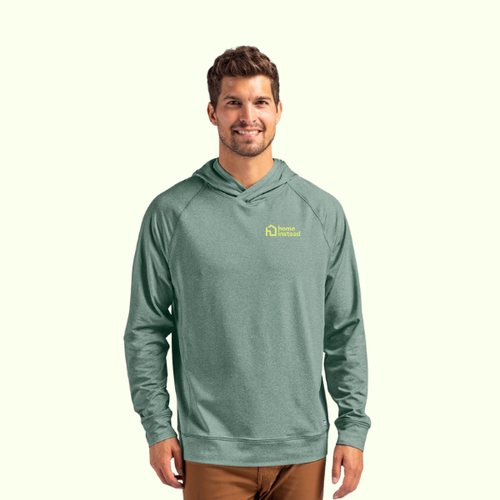 Cutter & Buck Adapt Knit Recycled Mens Heathered Hooded Pullover image thumbnail