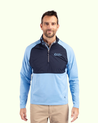 Image of Cutter & Buck Adapt Recycled Soft Knit Stretch Mens Hybrid Quarter Zip Pullover