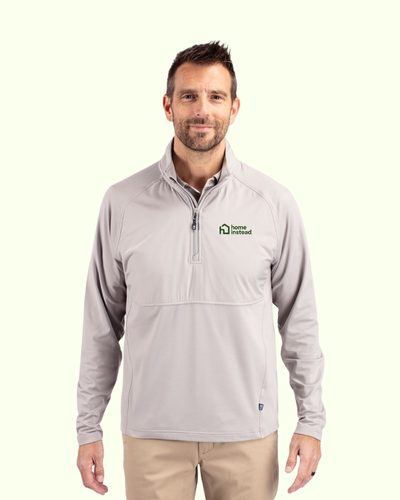 Cutter & Buck Adapt Recycled Soft Knit Stretch Mens Hybrid Quarter Zip Pullover image thumbnail