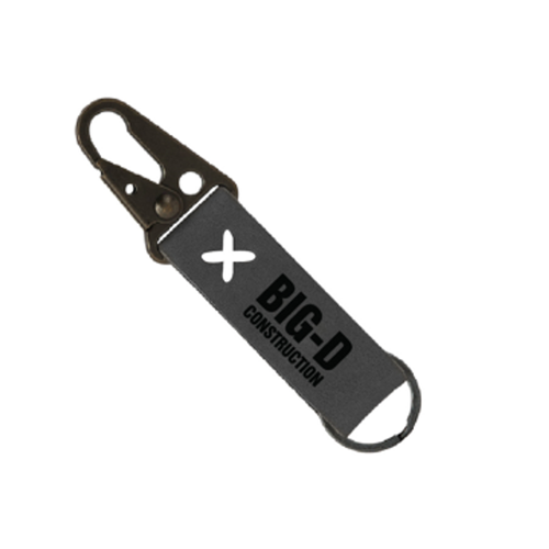 Big D Leather Keychain with Antique Nickel Carabiner image thumbnail
