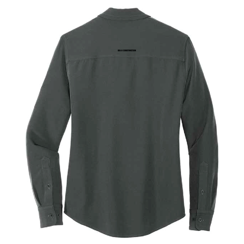 Women's Stretch Crepe Long-Sleeve Camp Blouse image thumbnail