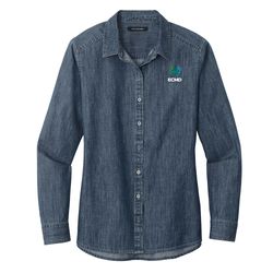 Image of Port Authority Ladies Long Sleeve Perfect Denim Shirt