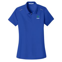 Image of Port Authority Ladies Pinpoint Mesh Zip Polo