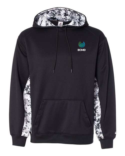 Badger Digital Camo Colorblock Performance Fleece Hooded Sweatshirt image thumbnail