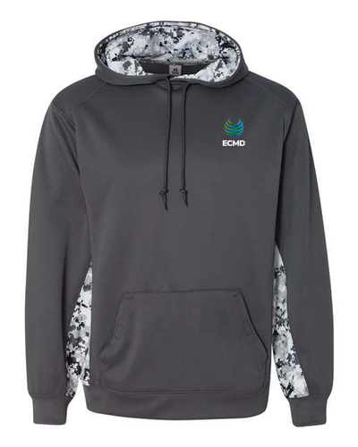 Badger Digital Camo Colorblock Performance Fleece Hooded Sweatshirt image thumbnail