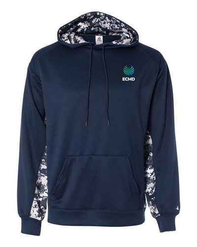 Badger Digital Camo Colorblock Performance Fleece Hooded Sweatshirt image thumbnail