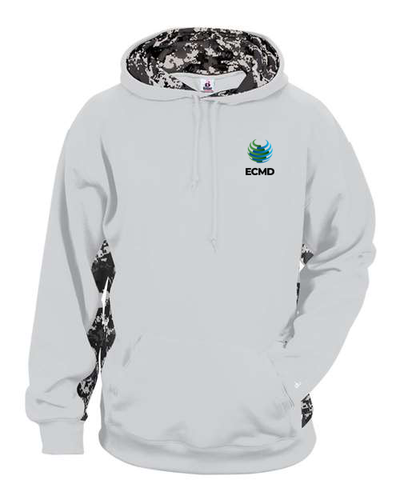 Badger Digital Camo Colorblock Performance Fleece Hooded Sweatshirt image thumbnail