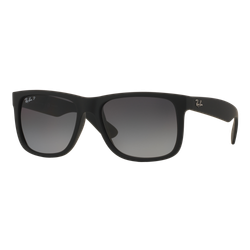 Image of Ray-Ban Polarized Justin Sunglasses Black/Polarized Grey Gradient, Size 55 frame