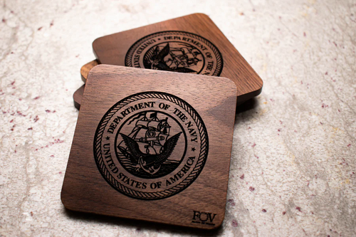 Walnut Military Coasters image thumbnail