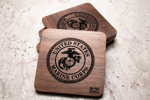 Walnut Military Coasters image thumbnail