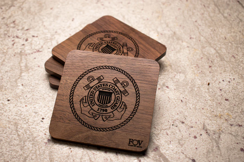 Walnut Military Coasters image thumbnail