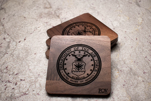 Walnut Military Coasters image thumbnail