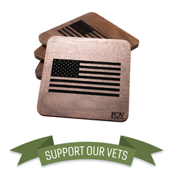 Image of Walnut US Flag Coasters