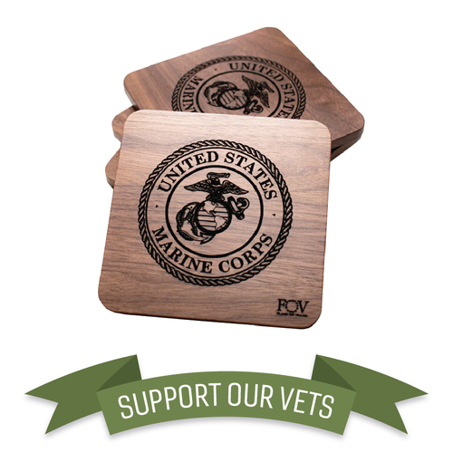 Walnut Military Coasters image thumbnail