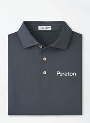 Image of Peter Millar Men's Solid Performance Polo with Self Collar - Iron