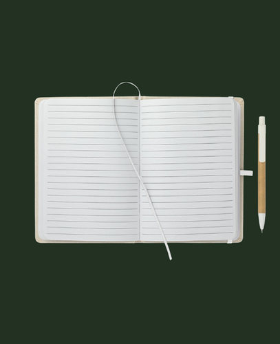 5" x 7" Organic Cotton Bound Notebook w/Pen image thumbnail