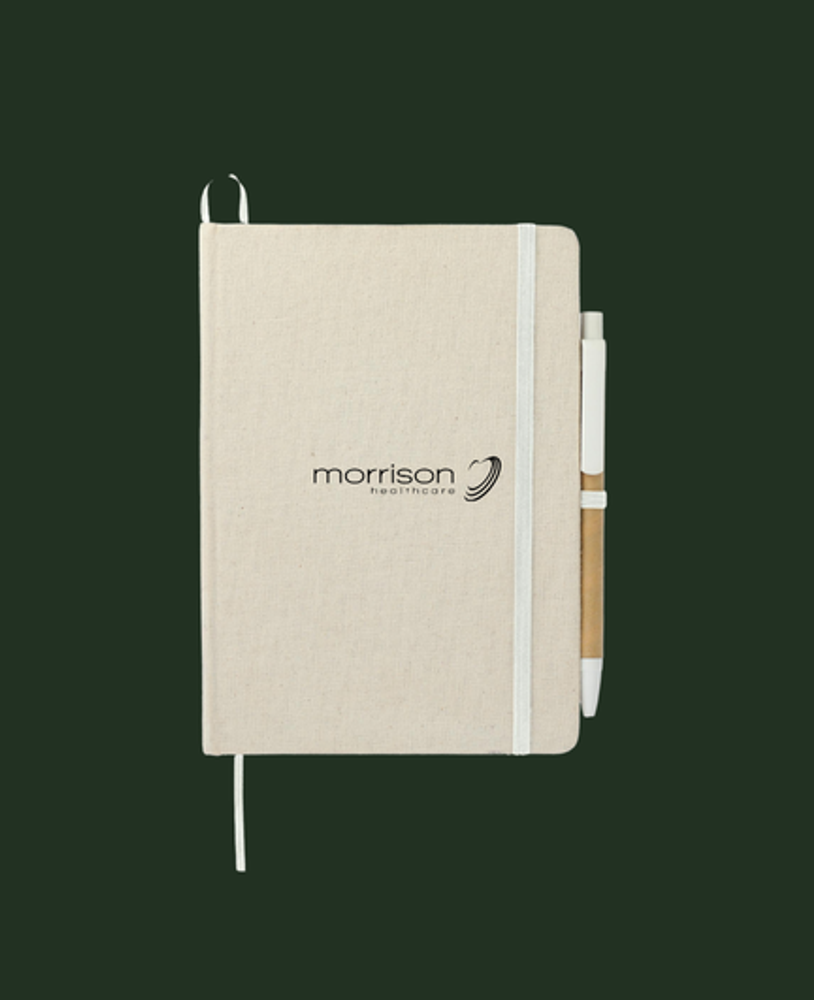 5" x 7" Organic Cotton Bound Notebook w/Pen primary image