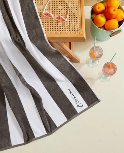 Image of Microfiber Cabana Stripe Beach Towel