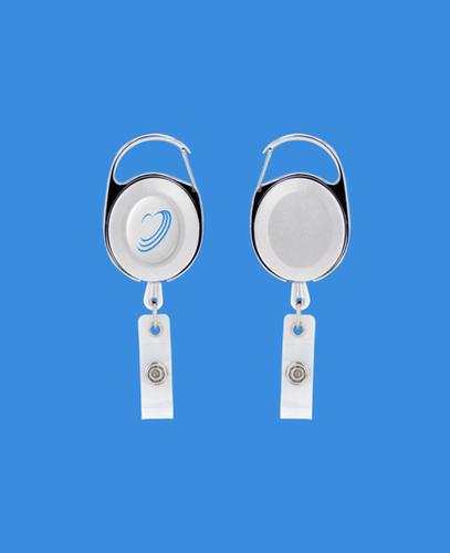 Oval Metal Retractable Badge Reel with Carabiner  image thumbnail