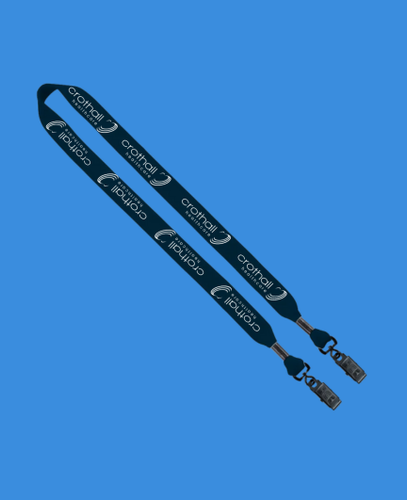 3/4" Cotton Double Bulldog Clip Lanyard image thumbnail