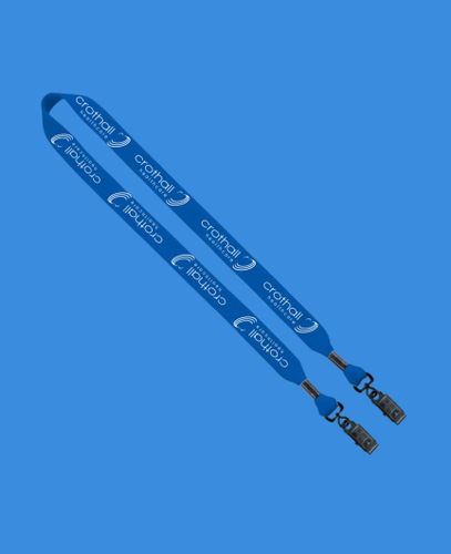 Image of 3/4" Cotton Double Bulldog Clip Lanyard