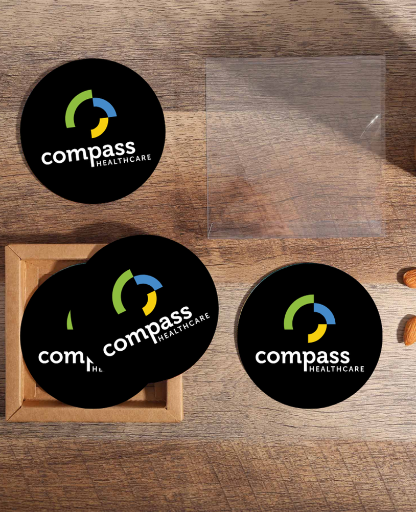 4 Pc. reGen Recycled Polyester Square Dye Sub Coaster Set primary image