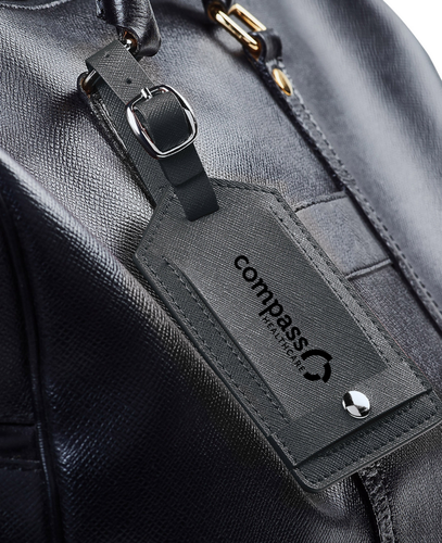 Image of Toscano Genuine Leather Luggage Tag