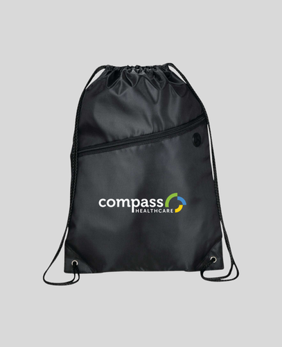 Image of Robin Drawstring Polyester Bag with Front Zipper Pocket