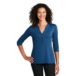 Image of Ladies Pique Henley 
