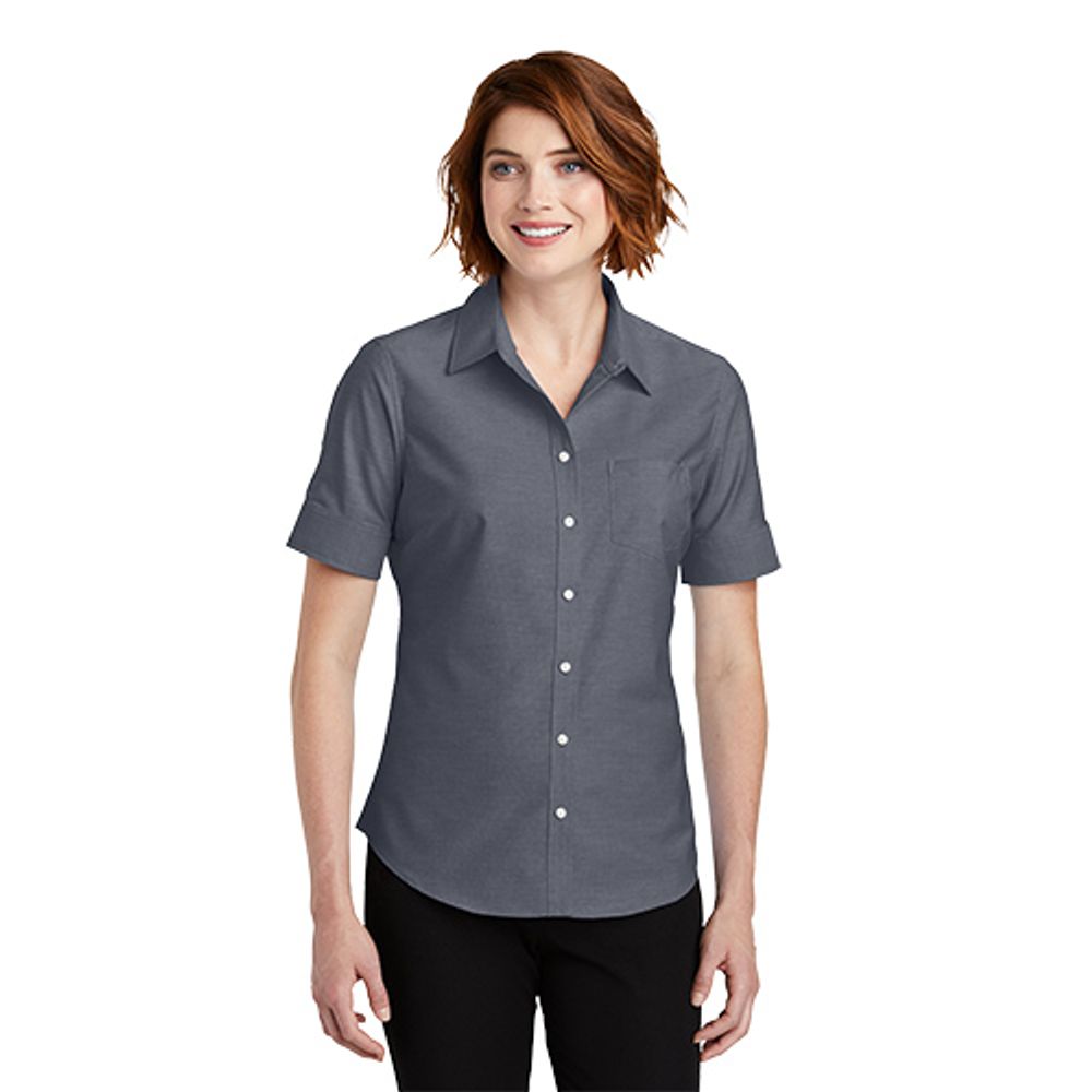 SuperPro Ladies Oxford Short Sleeve Shirt primary image